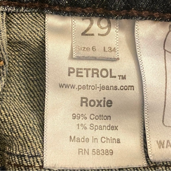 Petrol Jeans Roxie Size 6 Low Rise Distressed Western Embroidered Pockets - Picture 11 of 14